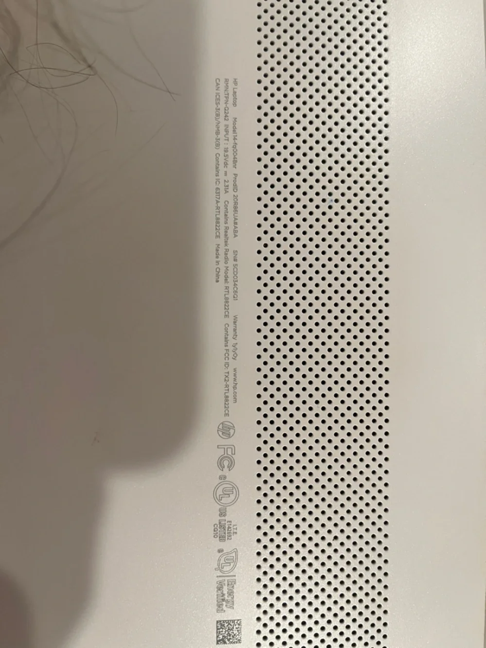 HP White Laptop with Silver Logo